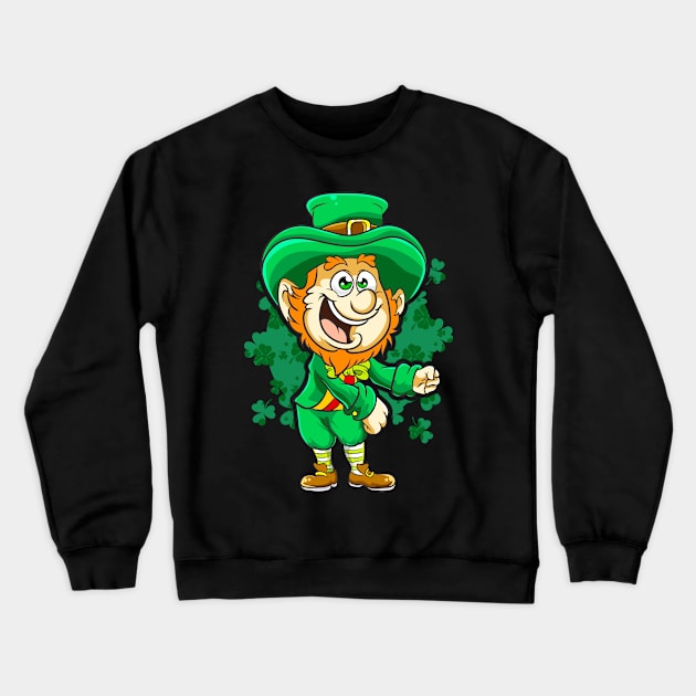 Flossing Leprechaun St Patricks Day Crewneck Sweatshirt by E